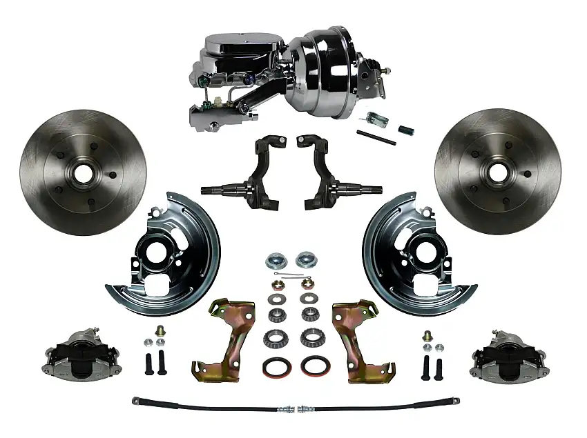 LEED Brakes FC1006-N6B4 Power Front Kit with Plain Rotors and Zinc Plated Calipers