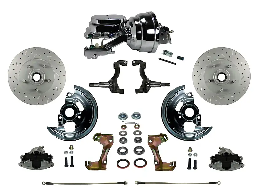 LEED Brakes FC1006-N6B4X Power Front Kit with Drilled Rotors and Zinc Plated Calipers