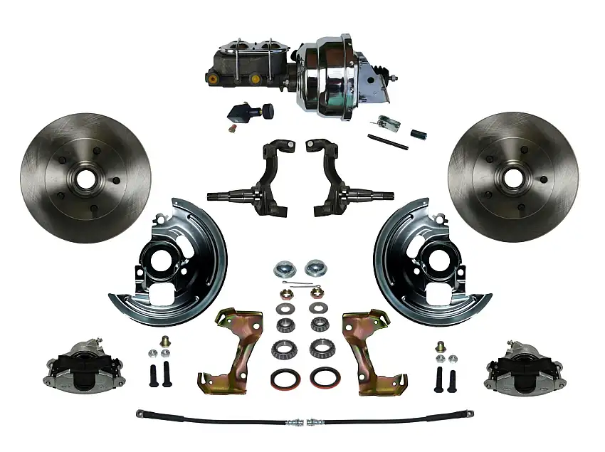 LEED Brakes FC1006-NB05 Power Front Kit with Plain Rotors and Zinc Plated Calipers
