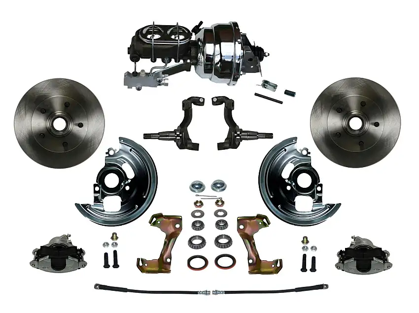 LEED Brakes FC1006-NBB2 Power Front Kit with Plain Rotors and Zinc Plated Calipers