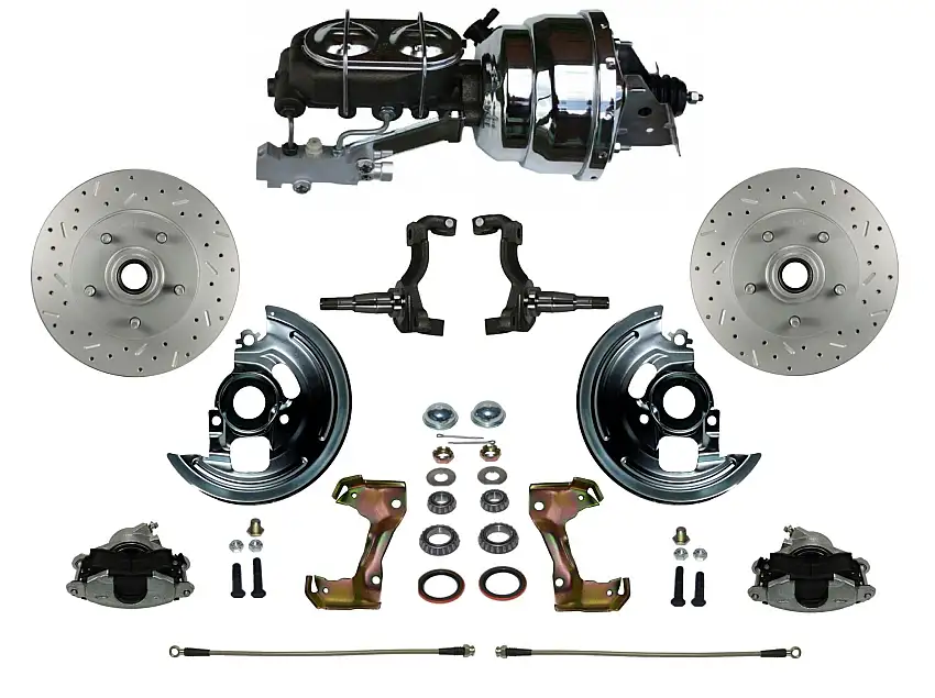 LEED Brakes FC1006-NBB4X Power Front Kit with Drilled Rotors and Zinc Plated Calipers