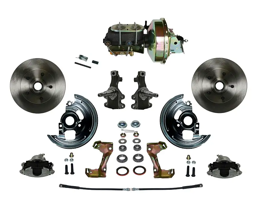 LEED Brakes FC1007-E181 Power 2" Drop Spindle Kit with Plain Rotors and Zinc Plated Calipers