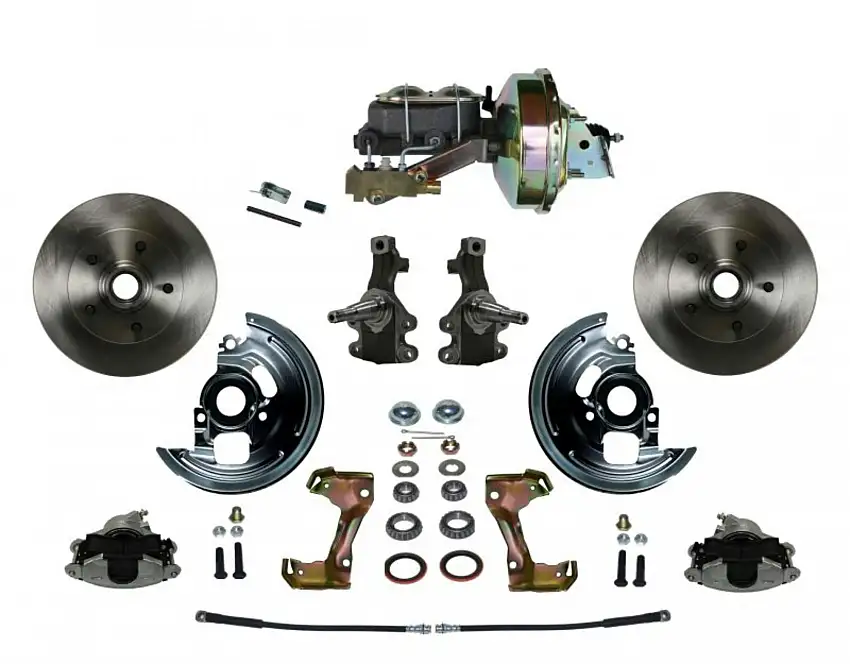 LEED Brakes FC1007-E1A3 Power 2" Drop Spindle Kit with Plain Rotors and Zinc Plated Calipers