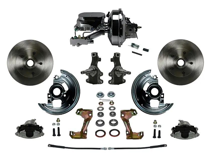 LEED Brakes FC1007-F6B2 Power 2" Drop Spindle Kit with Plain Rotors and Zinc Plated Calipers