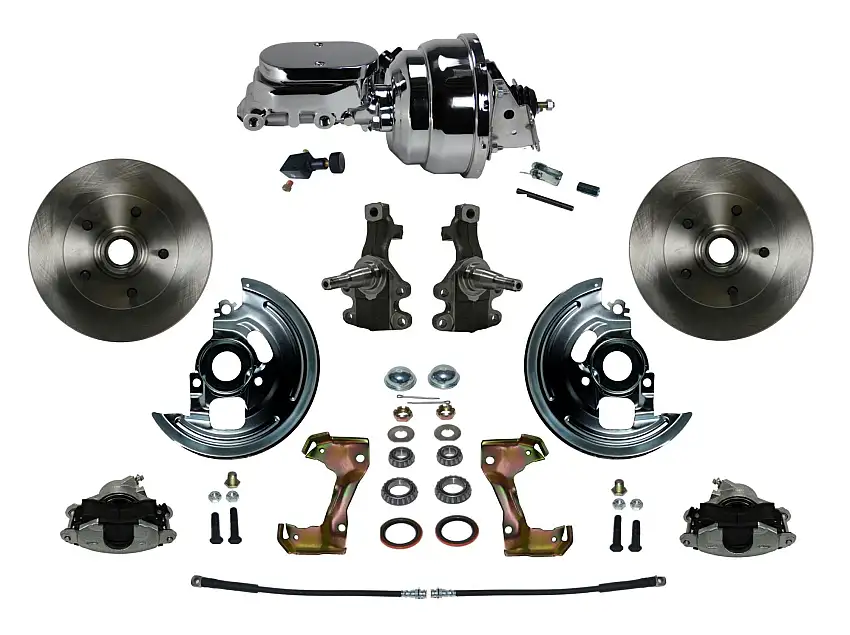 LEED Brakes FC1007-N605 Power 2" Drop Spindle Kit with Plain Rotors and Zinc Plated Calipers