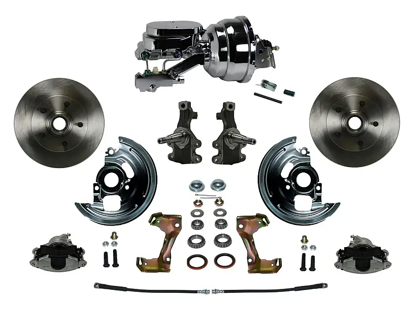 LEED Brakes FC1007-N6B2 Power 2" Drop Spindle Kit with Plain Rotors and Zinc Plated Calipers