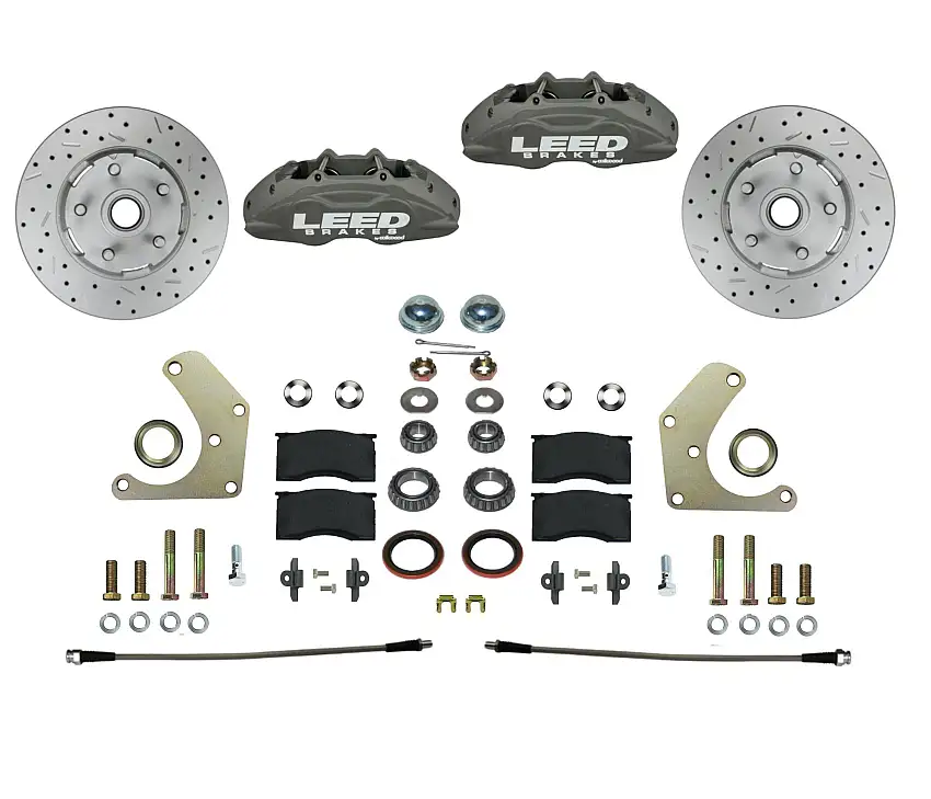 LEED Brakes FC2004SMX Spindle Kit with Drilled Rotors and Anodized Calipers