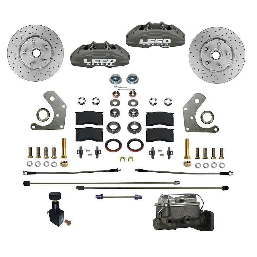 LEED Brakes FC2005-C05X Manual Front Kit with Drilled Rotors and Anodized Calipers