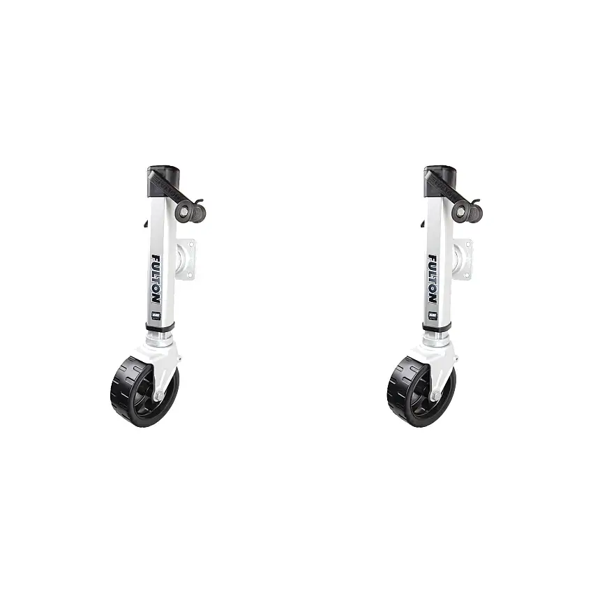 Fulton (2-Pack) F2® Marine Trailer Jack, 1,600 lbs. Lift Capacity, Sidewind, Wide Track Wheel, Bolt-On Side Mount, 10 Inch Travel
