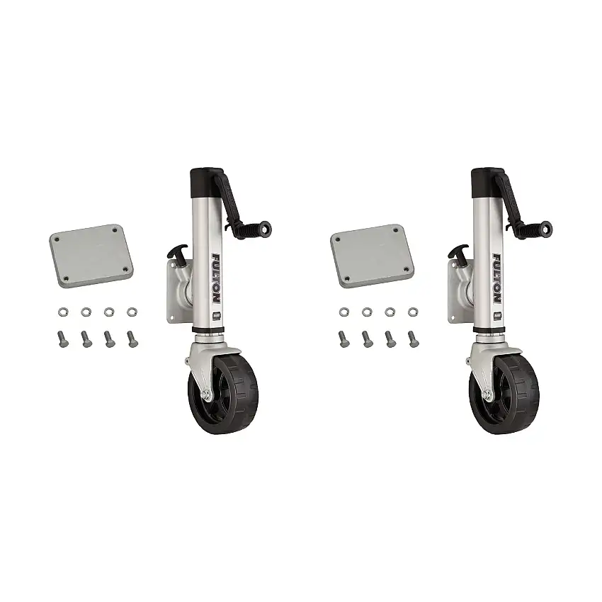 Fulton (2-Pack) F2® Marine Trailer Jack, 1,600 lbs. Lift Capacity, Sidewind, Wide Track Wheel, Weld-On Side Mount, 10 Inch Travel