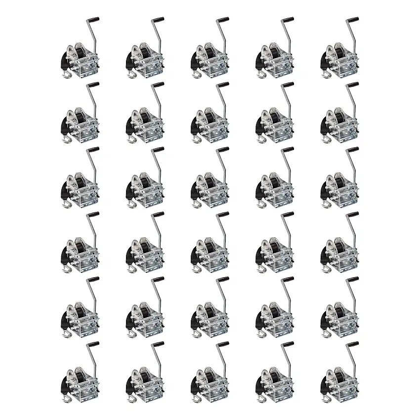 Fulton (30-Pack) Trailer Winch, Two-Speed, 2,600 lbs. Capacity, 20 Foot Strap, 10 Inch Handle, Silver