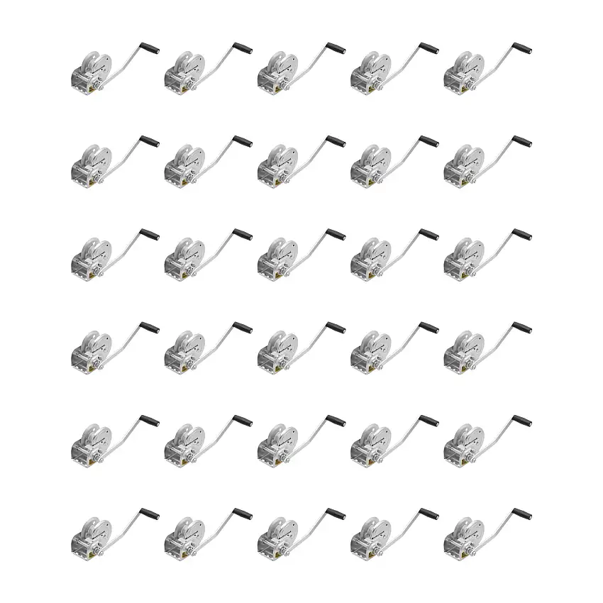 Fulton (30-Pack) Brake Winch, 1,000 lbs. Capacity, No Strap, Covered Gears, Silver
