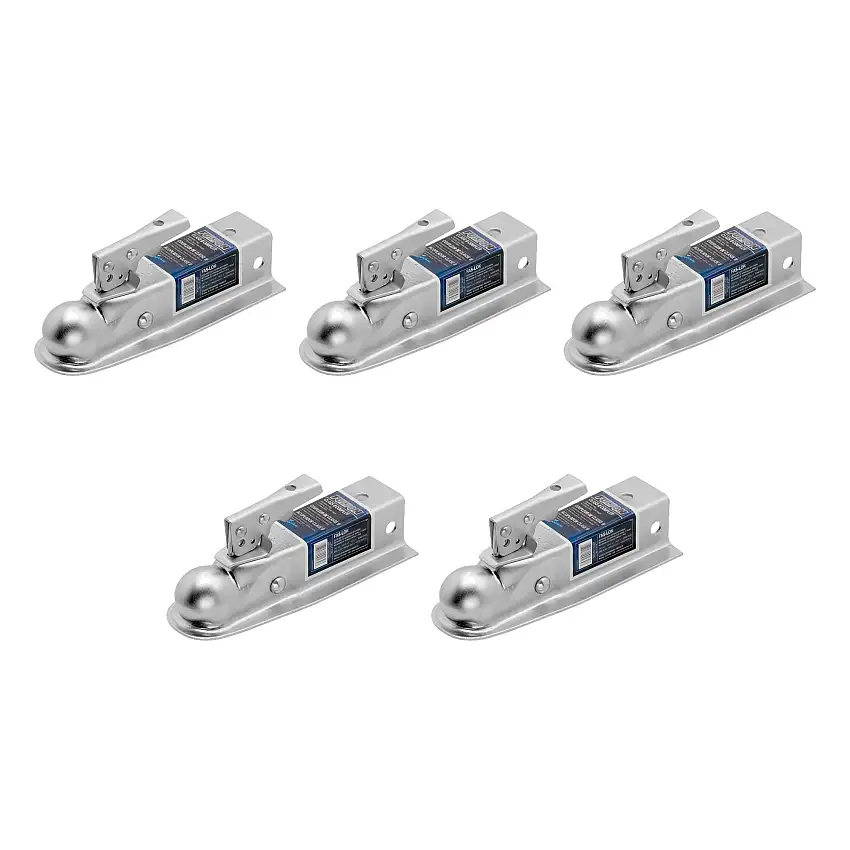 Fulton (5-Pack) Straight Coupler, 2 Inch Diameter, 3,500 lbs. Capacity, 2 Inch Channel Width, Silver