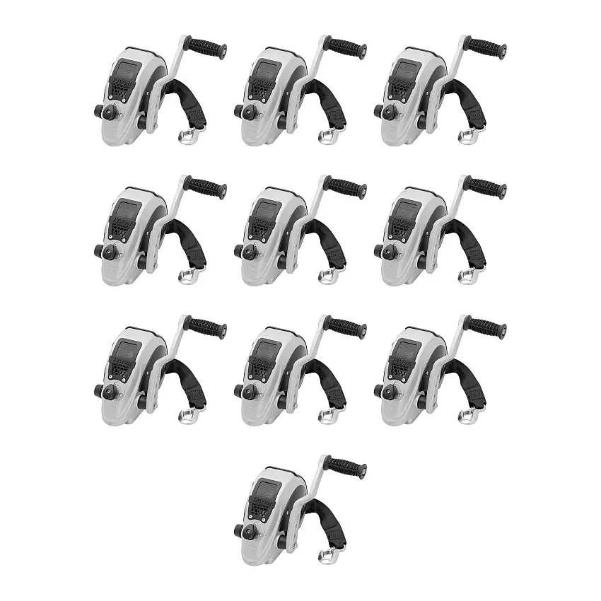 Fulton (10-Pack) F2® Marine Trailer Winch, Single-Speed, 2,000 lbs. Capacity, 20 Foot Strap, Silver Cover