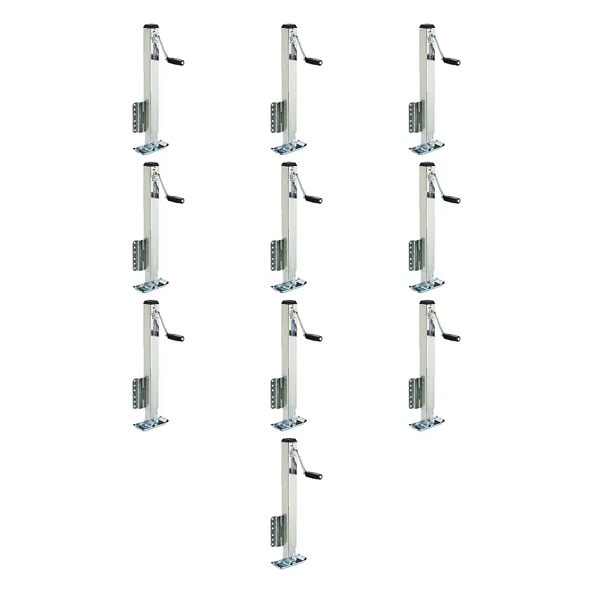 Fulton (10-Pack) Square Trailer Jack, Side Mount, 2,500 lbs. Lift Capacity, Sidewind, Bolt-On, 28 Inch Travel