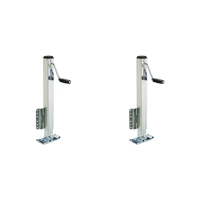 Fulton (2-Pack) Square Trailer Jack, Side Mount, 2,500 lbs. Lift Capacity, Sidewind, Bolt-On, 28 Inch Travel