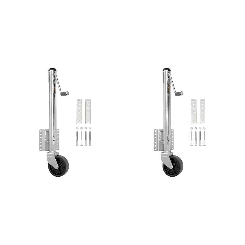 Fulton (2-Pack) Marine Trailer Jack, 1,200 lbs. Lift Capacity, Sidewind, Bolt-On Side Mount, 15 Inch Travel