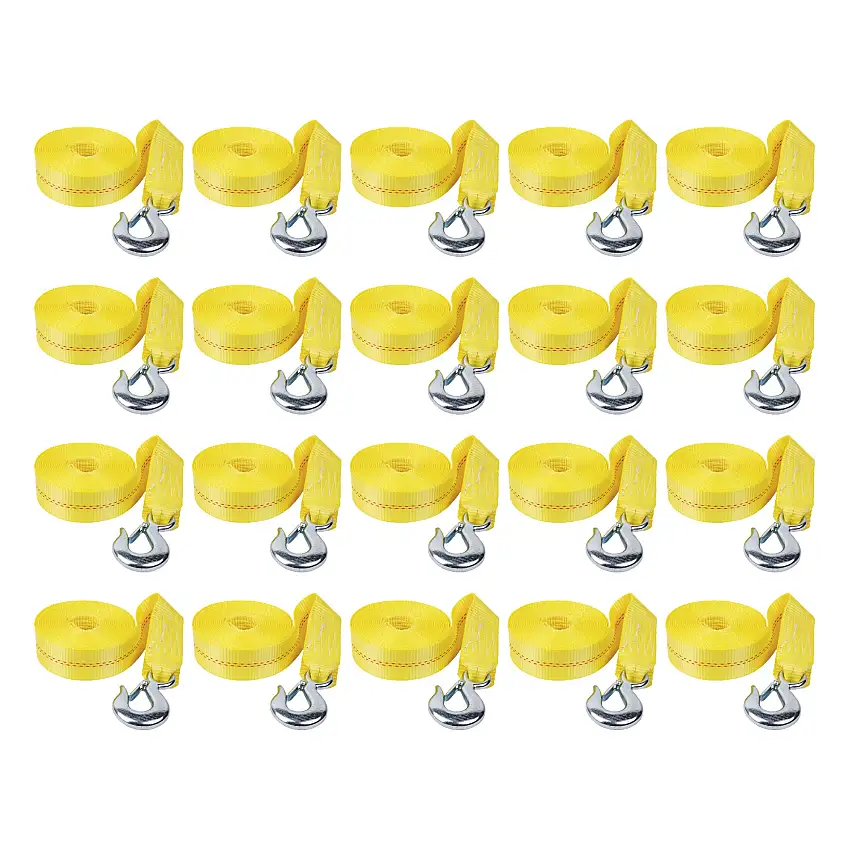 Fulton (20-Pack) Trailer Winch Accessory, Strap w/ Hook, 2 Inch x 20 Foot, Yellow