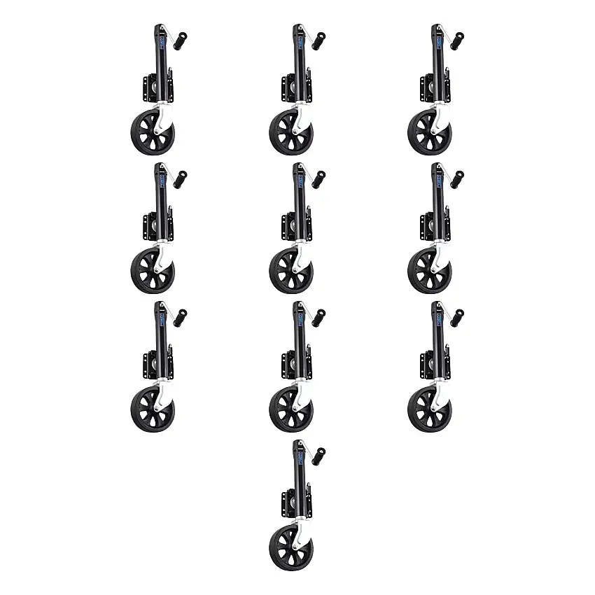 Fulton (10-Pack) Marine Trailer Jack, 1,500 lbs. Lift Capacity, Sidewind, Bolt-On Side Mount, 10 Inch Travel, Black