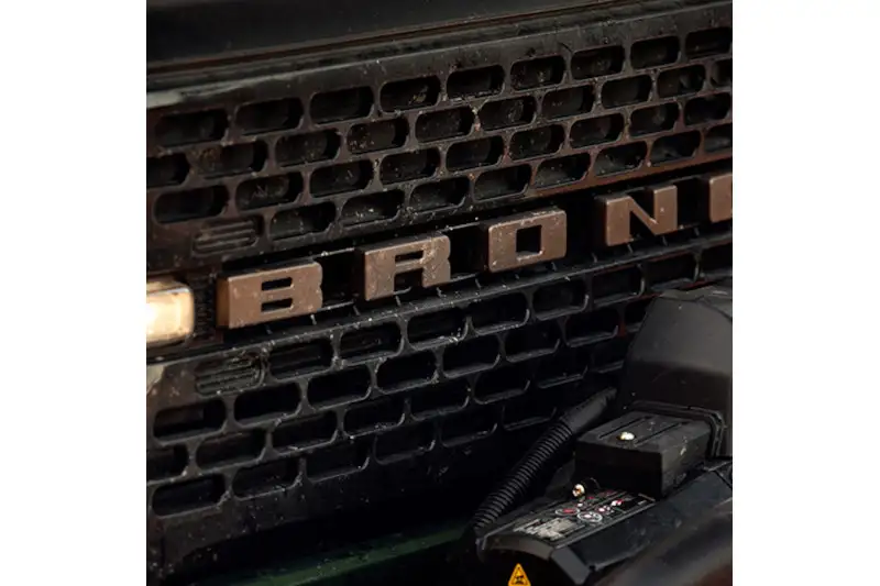 2021-2025 Ford Bronco Grille Lettering Overlay Kit with Sinister Bronze Finish | M-1447-BLBR