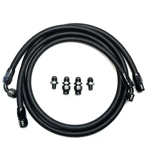 Full Send Diesel 07.5-09 Dodge Cummins Stock Transmission Line Kit Black Braided FSD-12-B