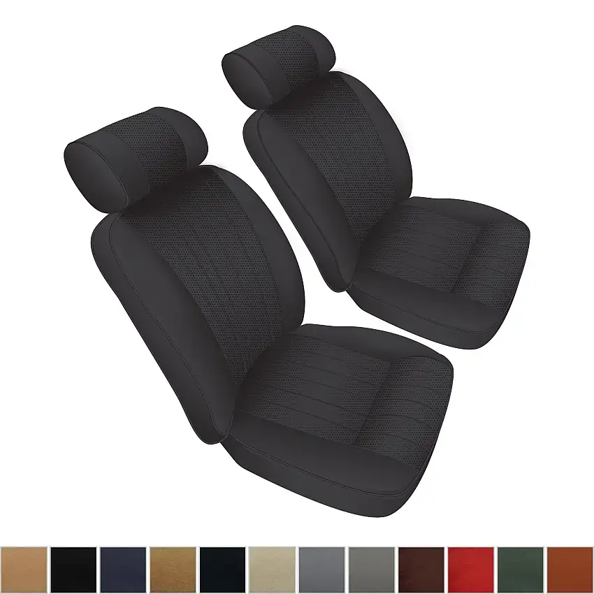 Seat and Headrest Cover Kit, Series 3 E-Type, Embossed Leather