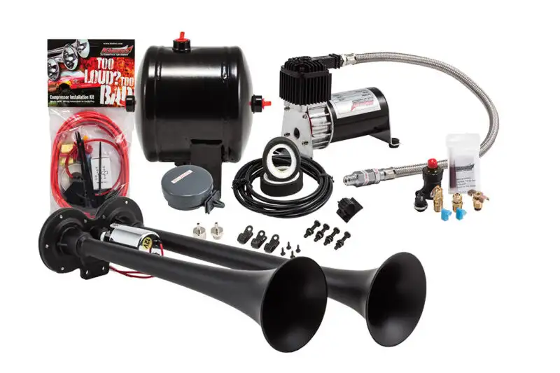 Kleinn Model HK2-1 ProBlaster? Dual Black Truck Horn Kit with 120 PSI Air Compressor & 0.5 gal Air Tank | HK2-1