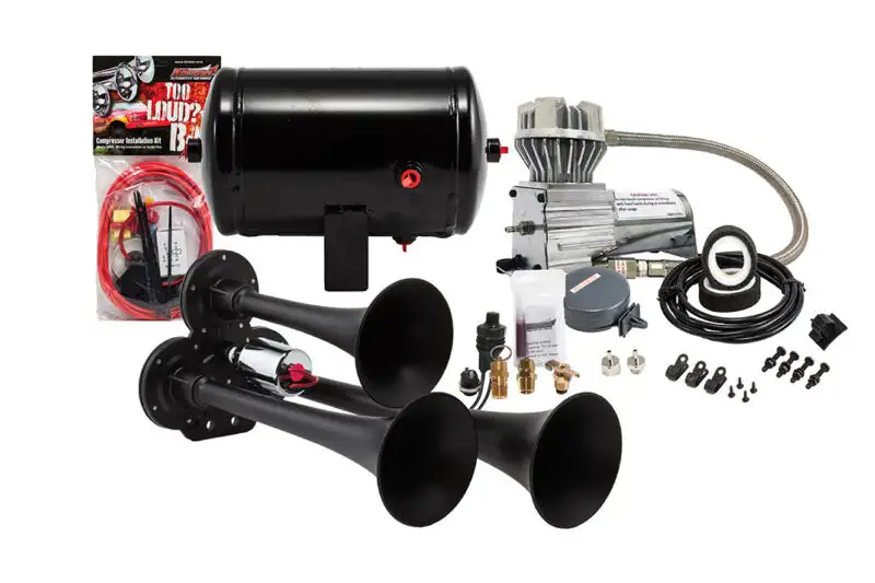 Kleinn Model HK3-1 ProBlaster? Triple Black Air Horn Kit with 130 PSI Air Compressor & 1 gal Air Tank | HK3-1