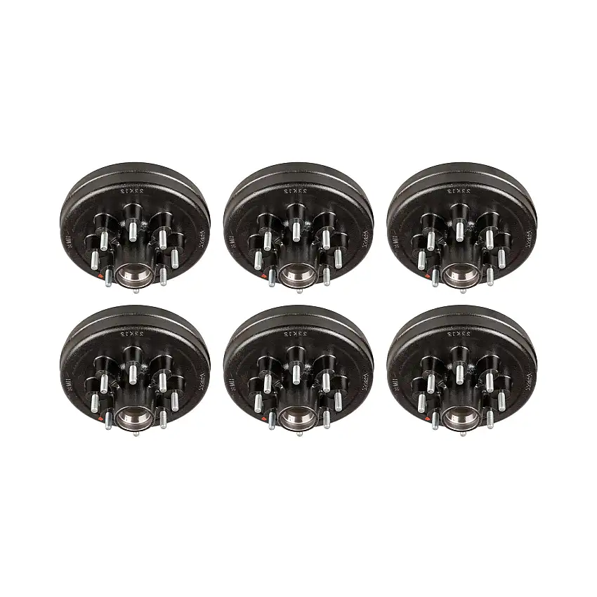 Lippert (6-Pack) 7K lbs 12" Brake Drum Hub for 7,000- Axle - 8 on 6.5", 9/16" Stud - Heavy-Duty Trailer Component