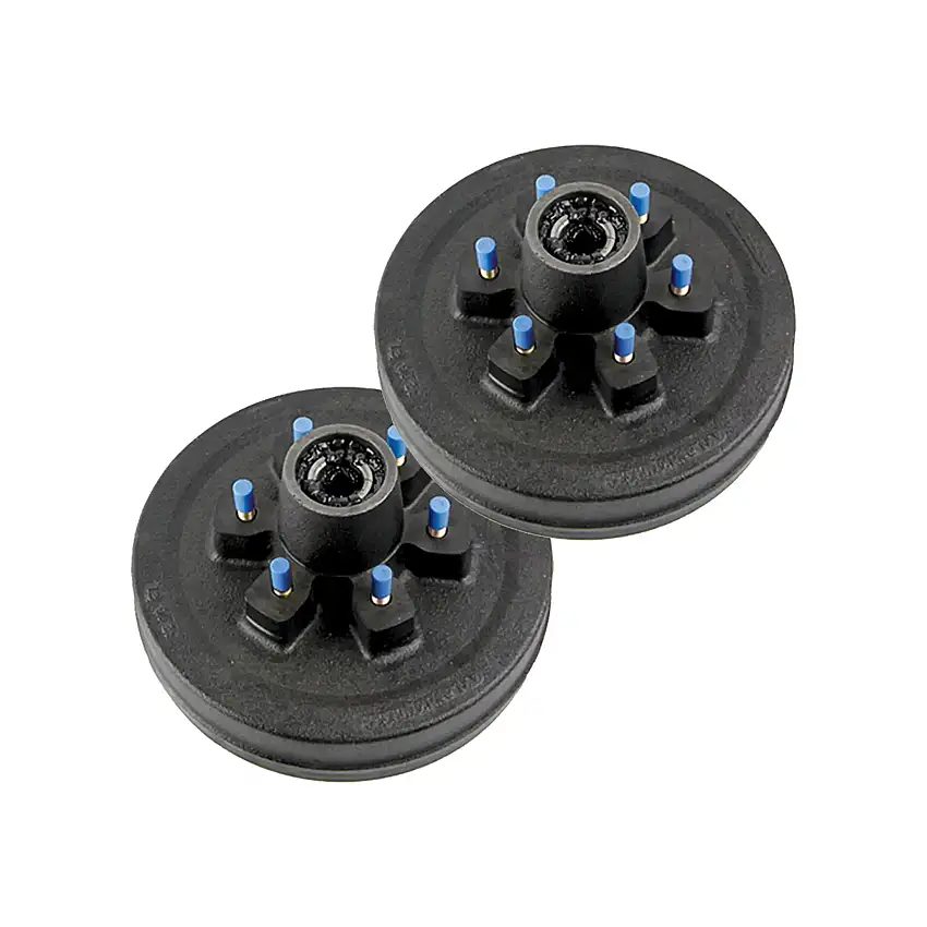 Lippert (2-Pack) 4400 lbs 10" RV Brake Drum Hub Assembly for 4,400- Axle - 6 on 5.5", 1/2" Stud - Heavy-Duty Trailer Component