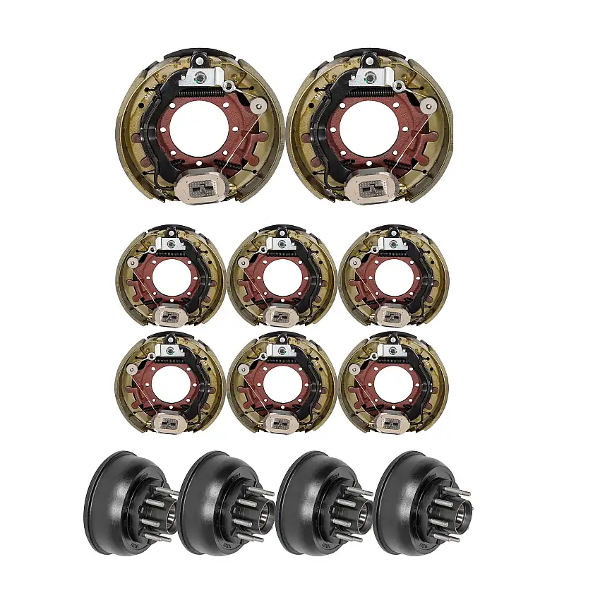 Lippert 12.25" x 3.38" 10,000 lb Trailer Brake Kit – 4 Brake Drums with 2 Left & 2 Right Electric Brake Assemblies