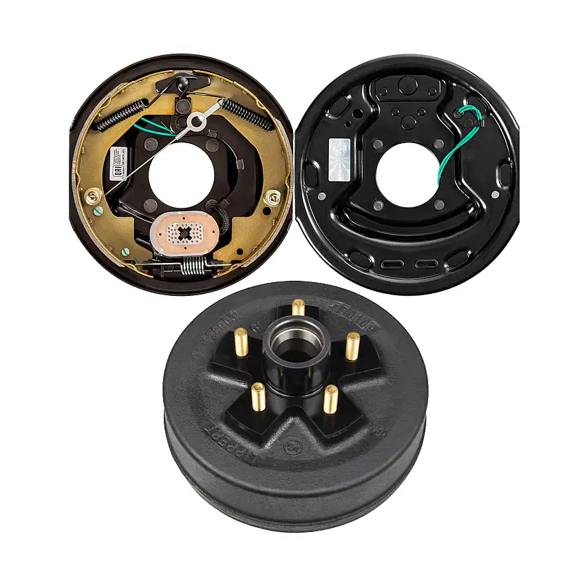 Lippert 3,500-lb 10" Trailer Brake Hub Assembly 5 on 4.5" & Forward Self-Adjusting RV Brakes 10" x 2.25", Right Side, 4-Bolt