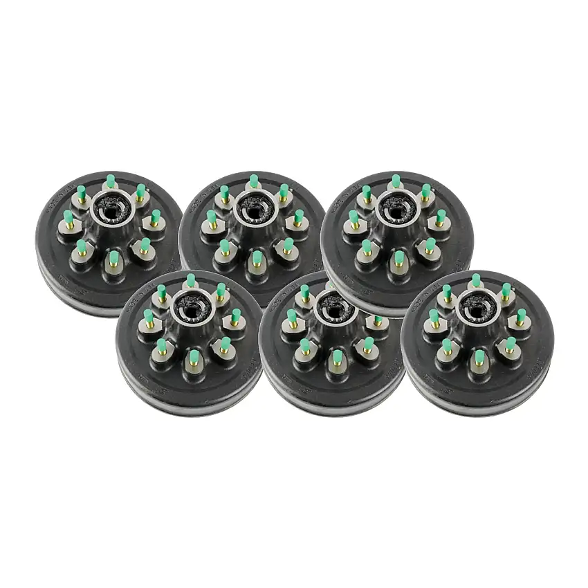 Lippert (6-Pack) 8K lbs Brake Drum Hub for 8,000- Axle - 8 on 6.5", 9/16" Stud (with Bearing Cups) - Heavy-Duty Trailer Component