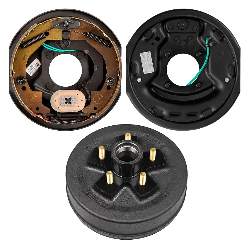 Lippert 3,500 lb Trailer Brake Kit – 1 Brake Drum Hub (10" Dia, 5 on 4.5", 1/2" Stud) with 1 Right Side Electric Brake Assembly (10" x 2.25")