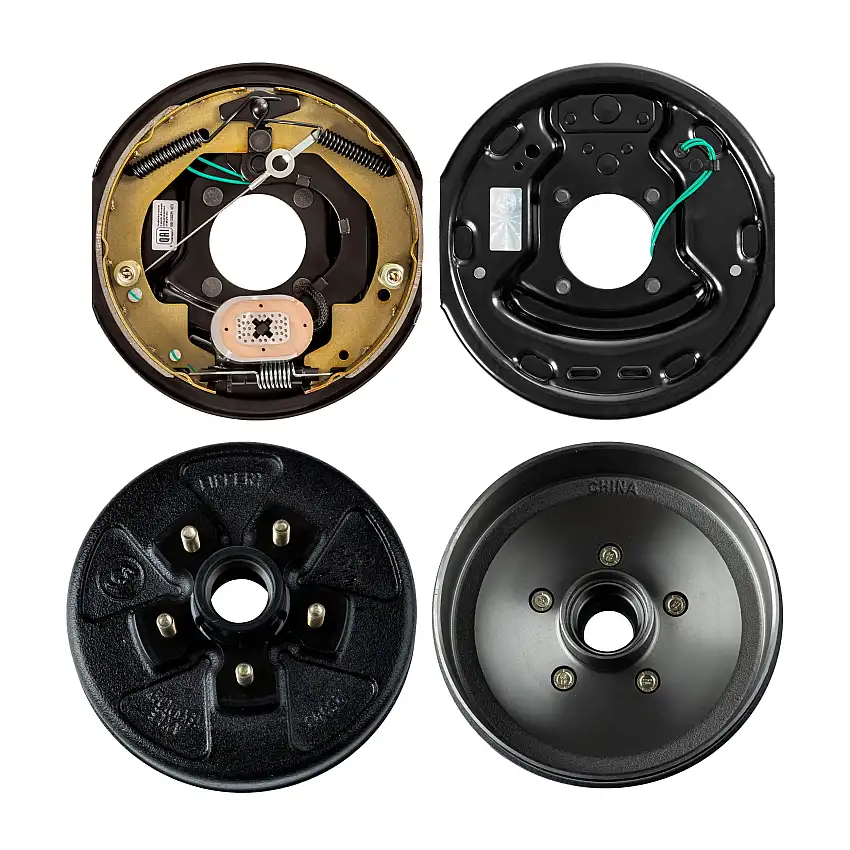 Lippert 10" 3,500 lb RV Brake Kit – 1 Brake Drum Hub (5 on 4.5", 1/2" Stud, with Bearing Cone) with 1 Right Side Forward Self-Adjusting Brake