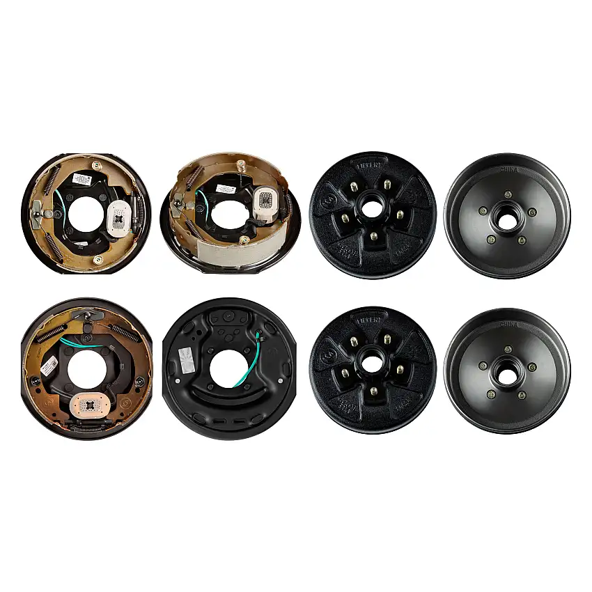 Lippert 10" 3,500 lb Electric Trailer Brake Kit – 2 Brake Drum Hubs (5 on 4.5", 1/2" Stud with Bearing Cone) with 1 Left & 1 Right Brake (10" x 2.25")