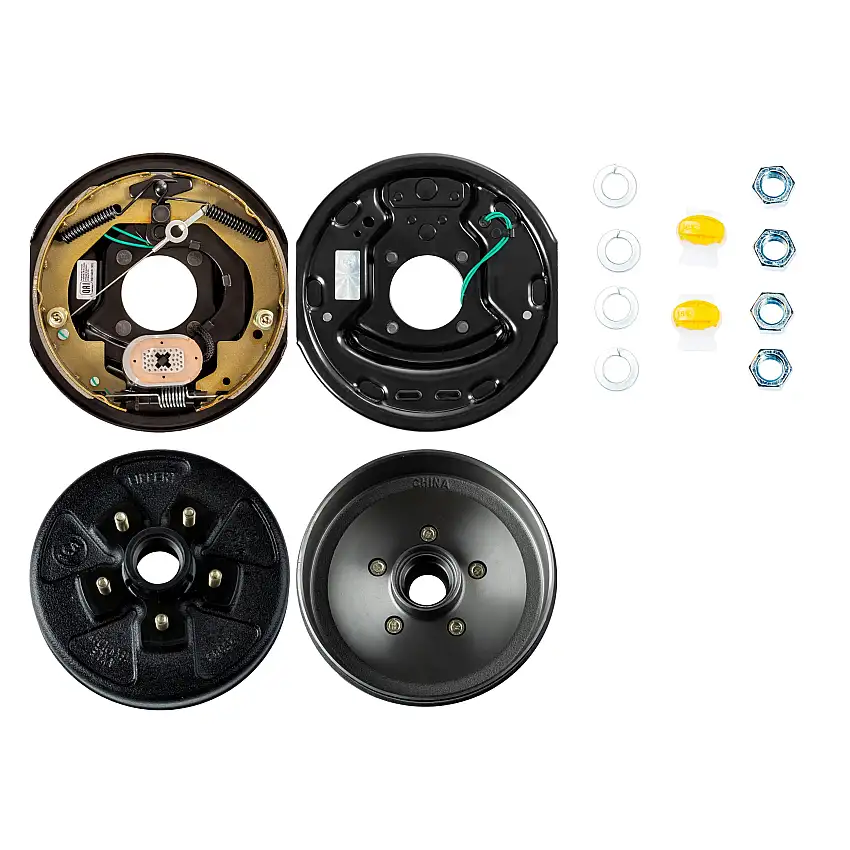 Lippert 10" 3,500 lb RV Brake Kit – 1 Brake Drum Hub (5 on 4.5", 1/2" Stud with Bearing Cone) & 1 Right Forward Self-Adjusting Brake Assembly (10" x 2.25")