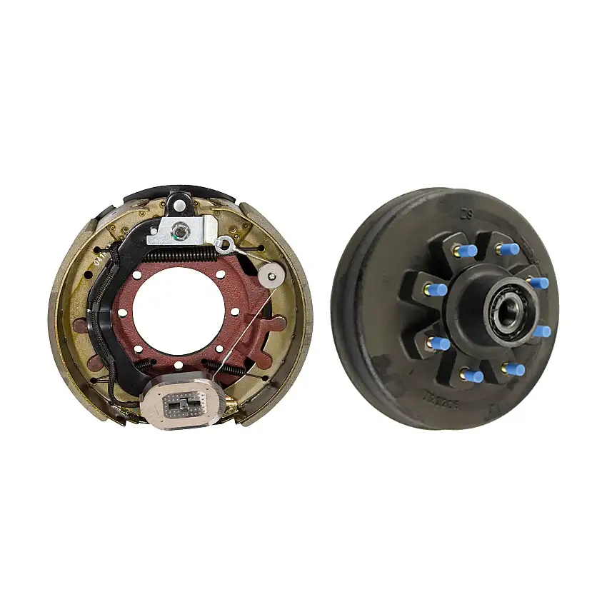 Lippert 16,000 lb Trailer Brake Kit – 1 Threaded Brake Hub (8 on 275 mm, 17.5" Wheels, M22 Studs) with 1 Passenger-Side Forward Self-Adjusting Brake (12-1/4" x 5")