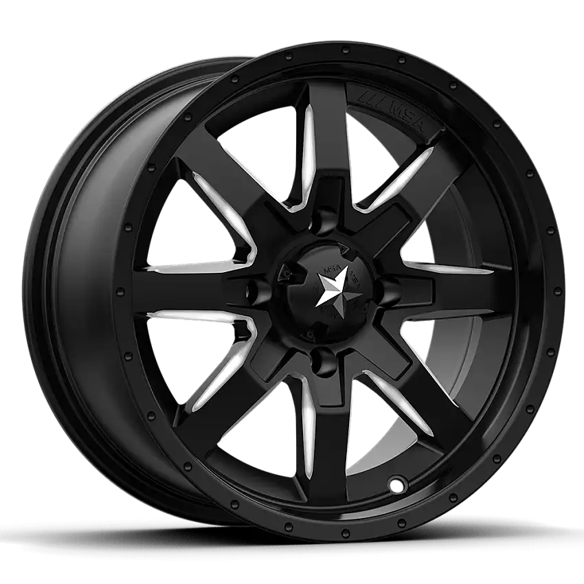 MSA Offroad Wheels M25-04710M M25 ROCKER 14X7 4X110 FL-BLACK 10MM