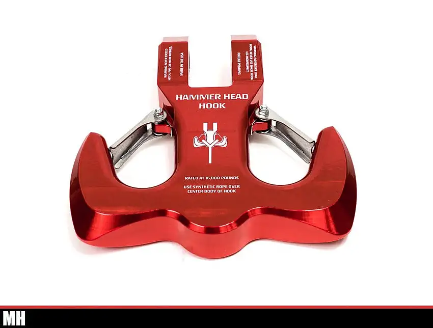 Monster Hooks MH-TH1R Forged Red Powder Coat Hammerhead 16,000 lb Rated Hook