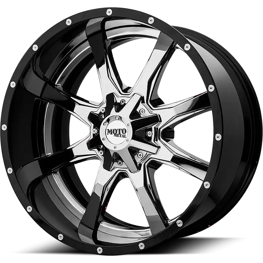 Moto Metal MO201-20108018NCB MO201 20X10 8X6.5 CHR G-BLK/MILL -18MM