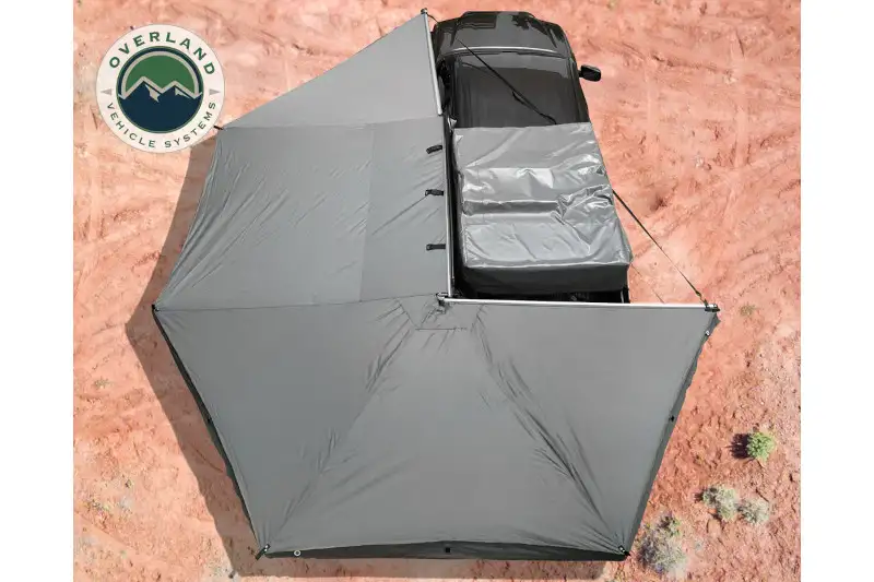 Overland Vehicle Systems Nomadic 270 LT Dark Grey Driver Side Awning with Black Travel Cover | 18079909