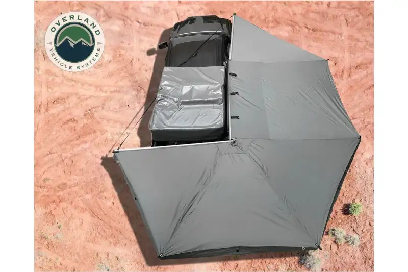 Overland Vehicle Systems Nomadic 270 Dark Grey Passenger Side Awning with Black Travel Cover | 18179909