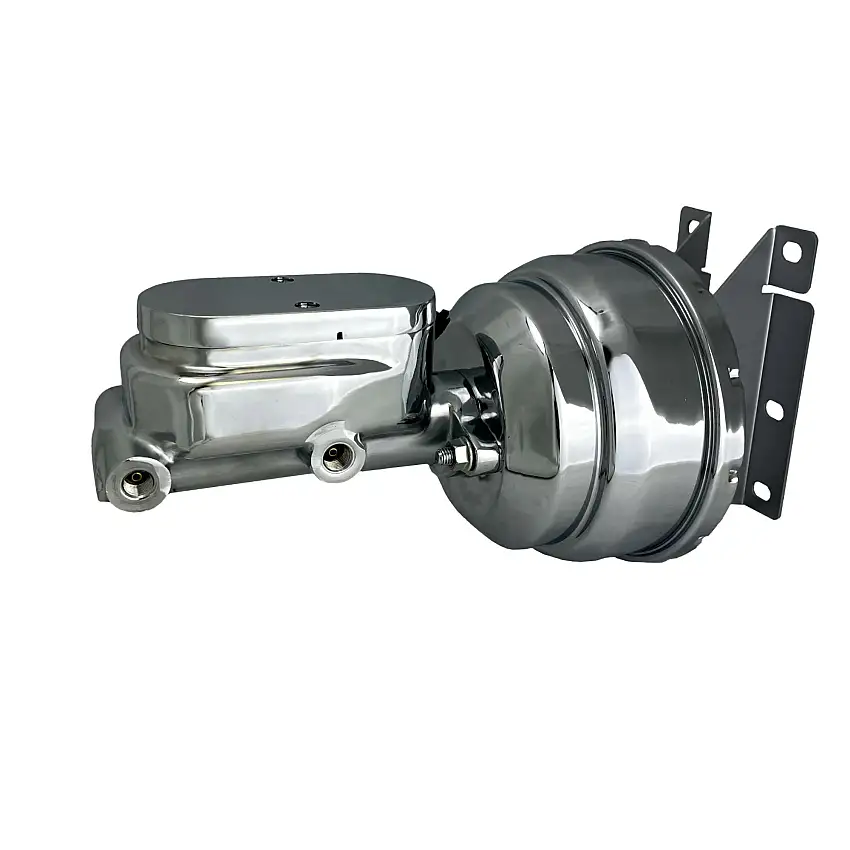 LEED Brakes PBKT6012 Power booster kit 8 inch dual booster 1-1/8 inch bore master (Chrome)