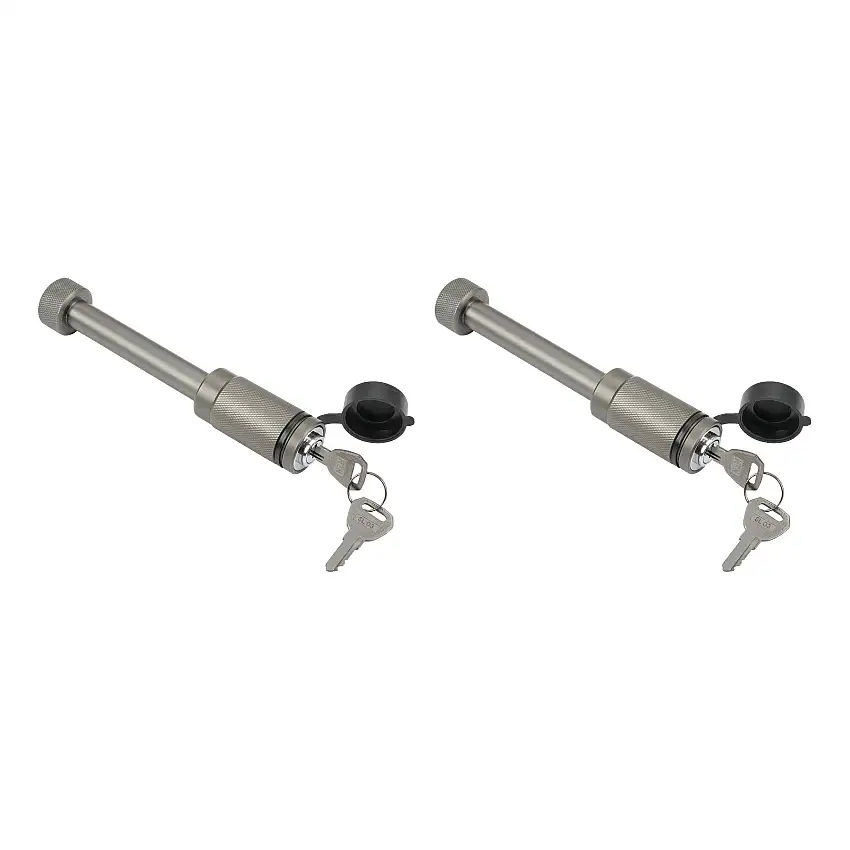 Reese (2-Pack) Tactical Trailer Hitch Lock, Fits 2 Inch & 2-1/2 Inch Square Receivers, 5/8 Inch Pin Diameter, Dogbone Style, Pewter