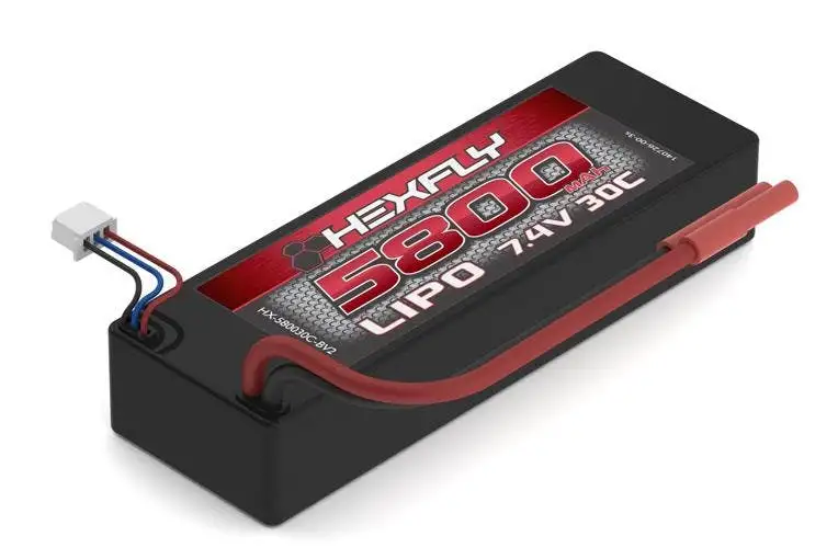 Redcat Racing HX-580030C-BV2 Hexfly 5800mAh LiPo Battery with Banana Connector