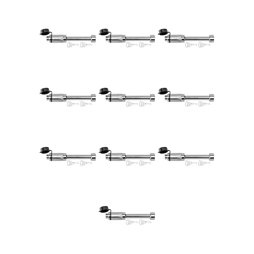 Reese Towpower (10-Pack) Trailer Hitch Lock, Fits 2-1/2 Inch Square Receiver, 5/8 Inch Pin Diameter, Dogbone Style, Chrome