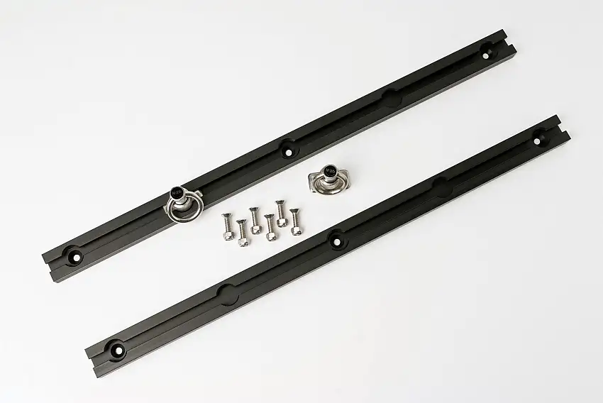 Hi-Lift Jacks SWR22B 22" Black Set. 2 anodized aluminum rails 2 SS locking slides complete hardware.