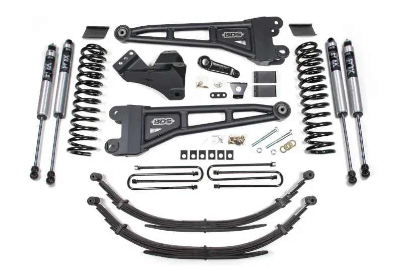 2011-2016 Ford F250 & F350 4WD Diesel BDS 4 inch Radius Arm Lift Kit FOX 2.0 Shocks & Leaf Springs | 1597FS