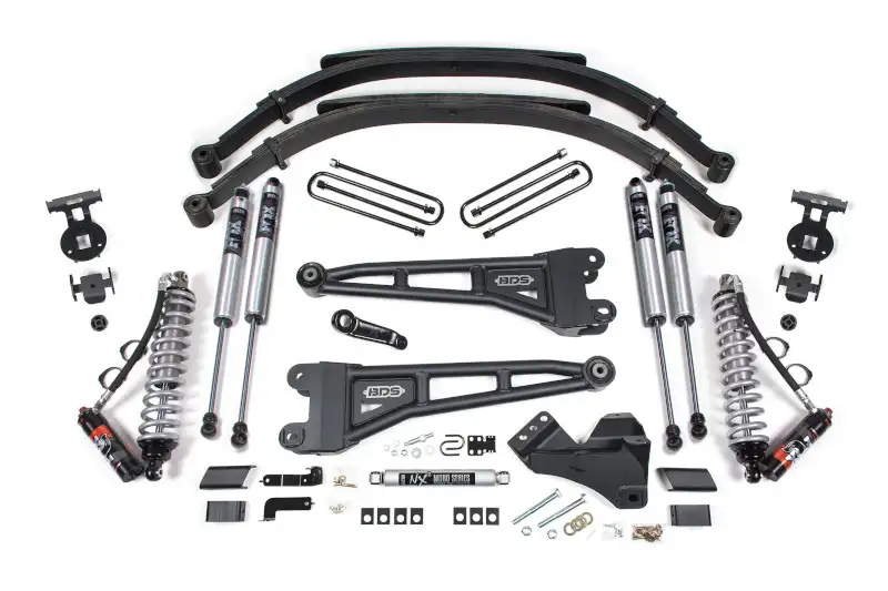 2023-2026 Ford F250 & F350 4WD Diesel BDS 5 inch Lift Kit Fox 2.5 Coilover Conversion Leaf Springs with Radius Arm | BDS2208FPE